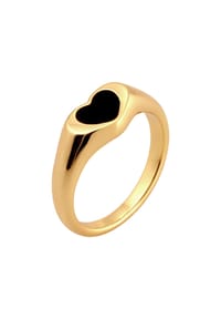 elli. - Ring Siegelring Herz Emaille Goldfarben - Gold