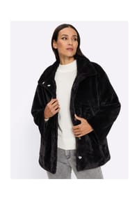 heine - Fellimitat-Jacke - hellgrau