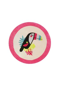 ESPRIT - Kinderteppich E-Toucan - Runder Teppich mit Tukan-Motiv - beige pink