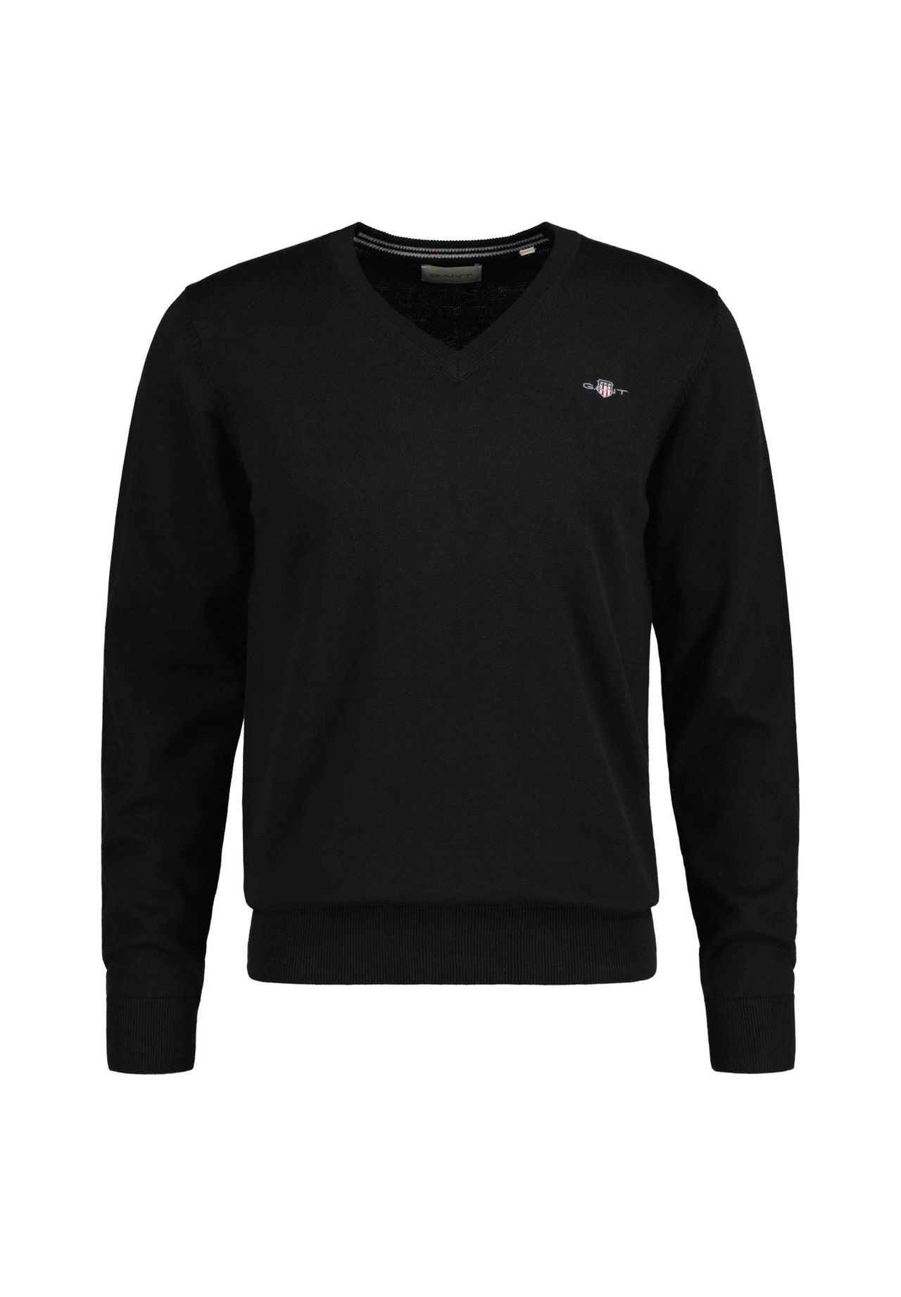 Gant Herren Schwarz Sweater "Strickpullover Classic Cotton V-Neck", Gr. Xl, Obermaterial: 100% Baumwolle Co., Sweatshirts Sweater - Bild 8