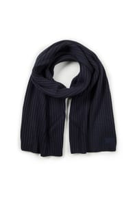 JOOP! JEANS - Herren Schal - Francis, Strickschal, Rippe, Wollmix, uni - Blau