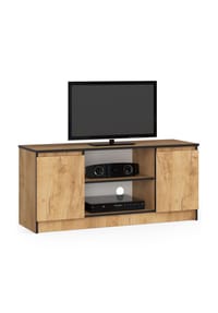 Akord - TV-Lowboard K120 mit 2 Türen und 6 Einlegeböden - artisan-eiche/grau