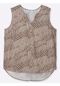 sheego - Blusentop - dunkeltaupe-beige-bedruckt