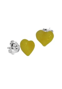 OSTSEE-SCHMUCK® - Ohrstecker , Herz , Silber 925/000 - silber