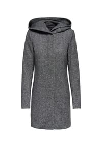 ONLY® - Kurzmantel "Sedona", Kapuze, Nahttaschen, für Damen - 179074 DARK GREY