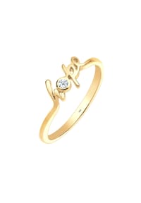 elli. DIAMONDS - Ring Hope-Schriftzug Diamant 0.03 Ct. 585 Gelbgold - Weiß