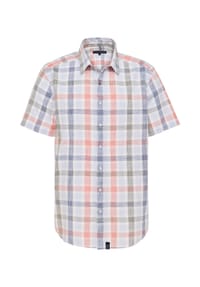 PADDOCK'S® - Kurzärmliges Freizeithemd aus reiner Baumwolle - pale color check