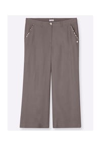 sheego - Leinenhose - dunkeltaupe