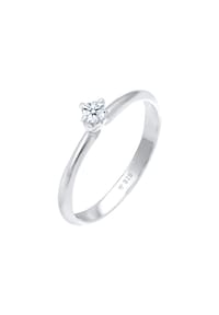 elli. DIAMONDS - Ring Ring Solitär Diamant (0.11 Ct.) Klassik 925 Silber - Gold