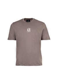 ARMANI EXCHANGE - Herren T-Shirt - Rundhals, Kurzarm, Logo Stickerei, Baumwolle - Beige