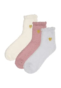 MANGUUN - Flauschsocken, 3er-Pack, für Damen - BLACK