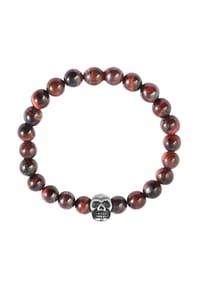 Adelia's - Edelstahl Armband Kugelarmband Naturstein 20,5 cm braun mit edlem Tigerauge - braun