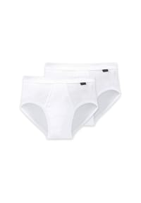 SCHIESSER - Unterhose, 2er Pack, Doppelripp, uni, für Herren - weiß