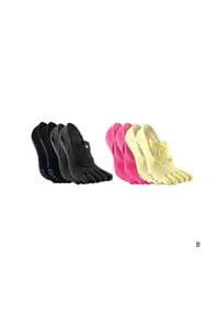 MUNADUNA - 4er-Pack Yoga-Zehensocken mit Doppelkreuz Zehensocken,Anti-Rutsch,Elastisch - Bunt Mix