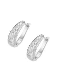 SMART JEWEL® - Creolen oval, matt/gebürstet, glanz, Silber 925 - gold