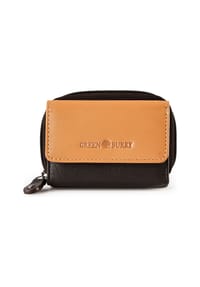 GREEN BURRY Nappa - Nappa Geldbörse RFID Schutz Leder 11 cm - black-tan