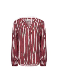 Wasabi CONCEPT - Shirtbluse Chanella 1, Split-Neck, für Damen - 4470C DK. RED COMB