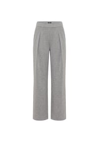 olsen - Hose mit weitem Bein und elastischem Bund - Mid Grey Melange