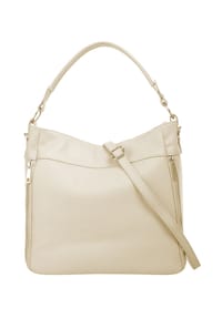 Cluty - Handtasche Echt Leder, Made In Italy - beige