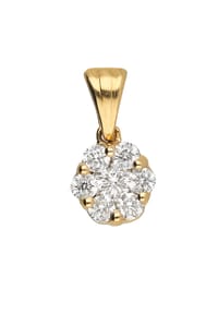 Adelia's - Adelia's Damen Anhänger 585 Gold ( 14K ) mit 7 Brillanten ( 0,13 ct ) – Goldanhänger - gold