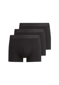 OLYMP - Herren Boxershorts, 3er Pack - Trunks, Cotton Stretch, Logo, einfarbig - Blau