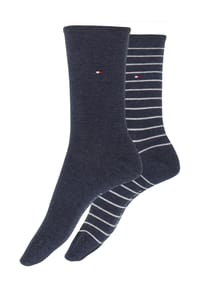 TOMMY HILFIGER - Socken, 2er-Pack, Streifen-Design, für Damen - 001 BLACK