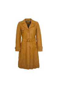 Mauritius LEATHERWEAR - Damen Trenchcoat Ledermantel Lammnappa dark yellow - dark yellow
