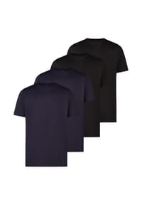 LERROS - T-Shirt 4er Pack Basic - Dunkelblau / weiß