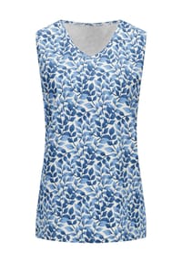 SIEH AN! - Shirttop - ecru-mittelblau-bedruckt