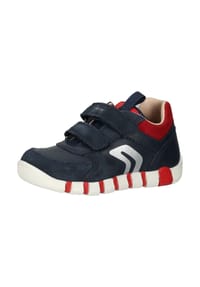 GEOX - Leder/Textil Sneaker - Navy/Rot