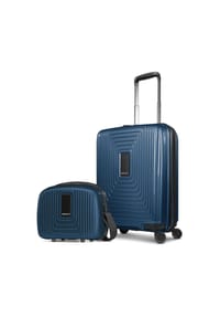 REDOLZ Essentials 14 - Essentials 14 Kofferset 2 tlg. Kabinentrolley mit Dehnfalte & Beautycase - aubergine metallic
