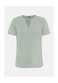 olsen - Shirt mit Glanzeffekt und Tunika-Ausschnitt - Salvia Green