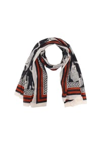MANGUUN - Tuch, Baumwolle, für Damen - BLACK WHITE