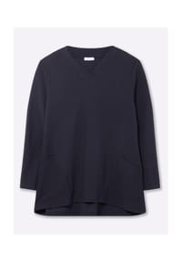 sheego - Sweatshirt - tiefblau-gestreift