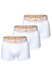 VERSACE - Herren Boxer Shorts, 3er Pack - TOPEKA, Baumwolle, einfarbig - Weiß