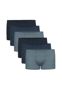 seidensticker - Herren Boxershorts, 6er Pack - Trunk 6-Pack, Single Jersey, Baumwollmischung, einfarbig - Schwarz