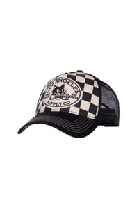 KING KEROSIN - Trucker Cap Checkered Design Los Angeles Supply Co - schwarz