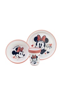 Disney - Disney Minnie Mouse Kindergeschirr Set 3-teilig – Rutschfestes Ess-Set - Mehrfarbig 21x21x10 cm