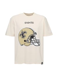 RE:COVERED - T-Shirt NFL Saints Helmet Relaxed für alle Fans der New Orleans Saints - Ecru