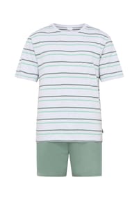 S.Oliver Red Label - Shorty-Pyjama, Rundhalsausschnitt, für Herren - 23350 GRAU MEL/NAV