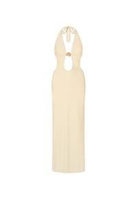 MODA MINX - Maxikleid Nautilus Shell Long Dress mit tollem Muschel-Element - Coconut