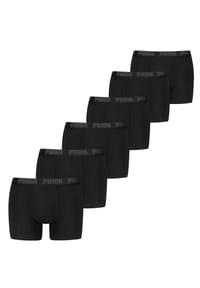 PUMA® - Herren Boxer Shorts, 6er Pack - Basic Boxer ECOM, Cotton Stretch, Everyday - Blau/Grau