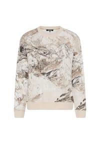 olsen - Shirt mit Panneaux-Dessin und überschnittener Schulter - Almond Beige