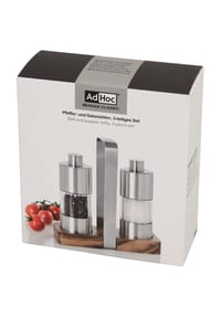 AdHoc® - Salz- und Pfeffermühlen-Set "Menage Classic", Edelstahl, 3-teilig  - 