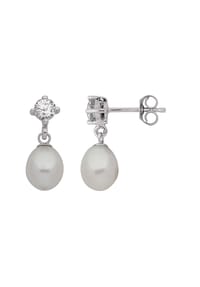 Adelia's - Damen Silber Schmuck 925 Silber Ohrringe  Ohrstecker mit Zirkonia - silber