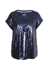 frapp - Shirt mit Pailletten Front - blue