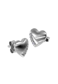 OSTSEE-SCHMUCK® - Ohrstecker , Herz 8 mm , Silber 925/000 - silber