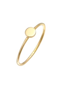 elli. PREMIUM - Ring Plättchen Runde Form Statement 375 Gelbgold - Gold