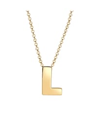elli. - Halskette Buchstabe L Initialen Trend Minimal 925 Silber - Gold
