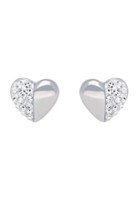 MANGUUN - Damen Ohrstecker Herz, Edelstahl - silber